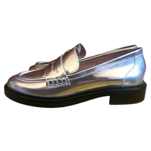 Madewell The Vernon Specchio Leather Loafers Metallic Silver Size‎ 6 - Picture 6 of 10